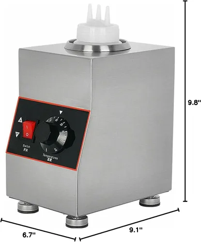 Miniatura 9 de Dispensador de calentador de queso de nacho comercial, 160 W, 22.0 fl oz, calentador de salsa de dulce de azúcar caliente, calentador eléctrico