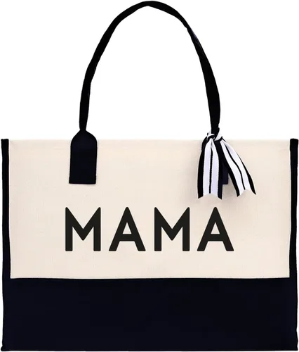 Miniatura 2 de VANESSA ROSELLA Bolsa de lona de algodón Nueva mamá regalo mejor mamá nunca bolsa perro mamá tote compras