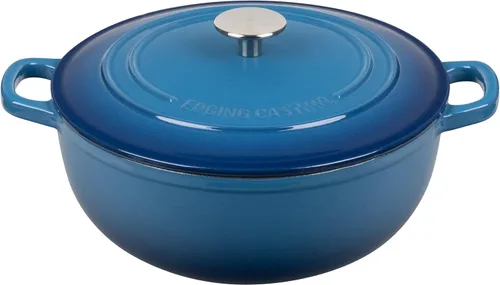 EDGING CASTING Olla Holandesa de Hierro Fundido Esmaltado con Tapa para Hornear Pan de Masa Madre, Ollas Holandesas para Pan, Ollas de Cocina, 5