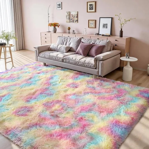 Miniatura 36 de Terrug Alfombra Corredor Negra Esponjosa para Dormitorio, 2x6 Pies Lindas Alfombras de Área de Pelo Largo para Pasillo, Alfombra de Felpa Suave