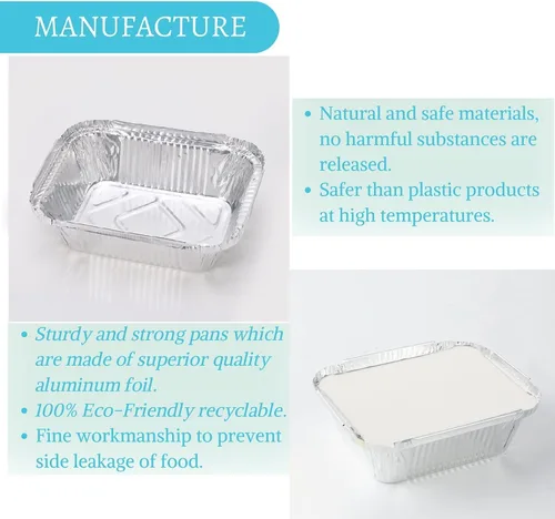 Miniatura 5 de Sartenes de aluminio pequeños de 1 libra con tapas (paquete de 40 – 5 x 4 pulgadas), utensilios de cocina desechables – tapas de cartón