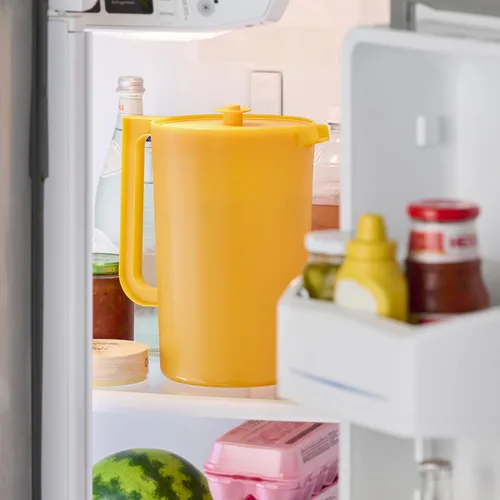 Miniatura 7 de Jarra Tupperware Impressions Classic Sheer de 1 galón con tapa en papaya, apta para lavavajillas y sin BPA, sin derrames, jarra de plástico