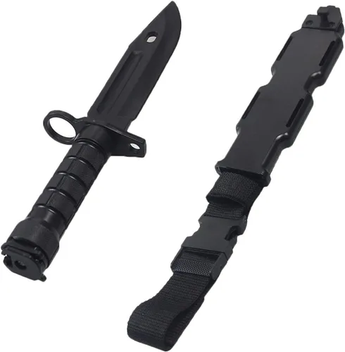 Miniatura 8 de Cuchillo bayoneta Toonol de plástico para entrenamiento táctico con vaina 1pcs Machete-Tan