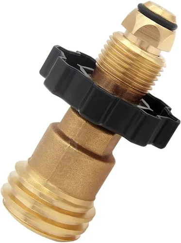 Miniatura 5 de Hooshing Adaptador de tanque de propano de ajuste universal que convierte la válvula de servicio de tanque POL LP a QCC1/tipo 1 con llave antigua a