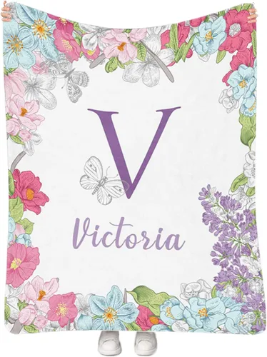 Miniatura 10 de Manta de bebé personalizada para niñas con nombre, manta de bebé personalizada con nombre, manta de envoltura floral para recién nacidos, niños