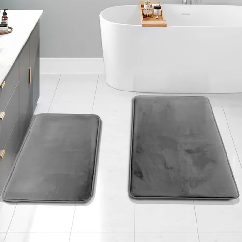 Miniatura 93 de Clara Clark tapete para baño, regadera o tina, de gomaespuma, negro, antiderrapante Azul claro