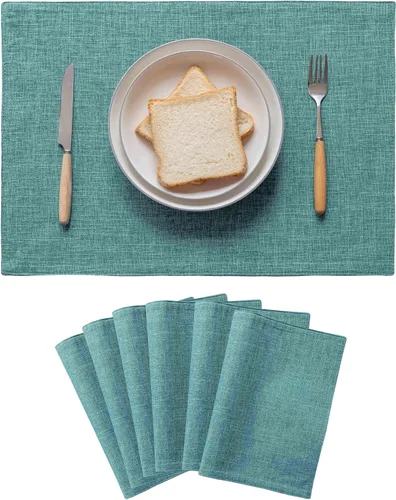 Miniatura 27 de Juego de 6 manteles individuales resistentes al calor para mesa de comedor y cocina de Home Brilliant, manteles individuales para mesa de comedor