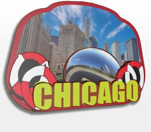 Miniatura 15 de Imán de madera para nevera de Chicago, Illinois, Estados Unidos, América, colección de madera, 3D, hecho a mano, recuerdos de la ciudad