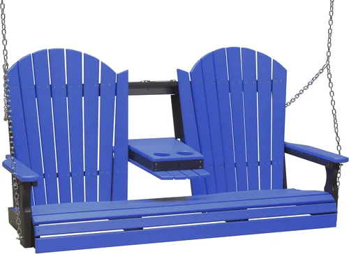 Miniatura 17 de LuxCraft Adirondack - Columpio colgante para porche delantero de 5 pies con consola abatible, asientos hasta 3, banco de columpio de patio al aire