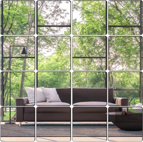 Miniatura 8 de Pegatinas de pared de espejo sin espejo de cristal, espejo de plástico, 3D, hexagonal, acrílico, decoración de pared, azulejos autoadhesivos