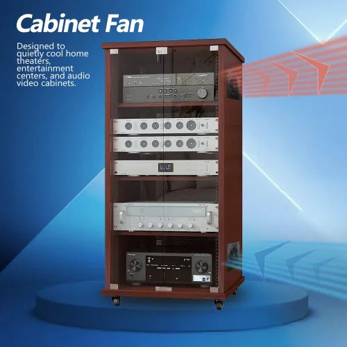 Miniatura 7 de Gabinete USB 80MM Ventilador silencioso Sistema de ventilador de enfriamiento 4" con control de velocidad, para gabinetes AV de cine en casa