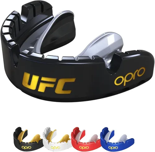 OPRO Gold Level Braces Protector Bucal, Protector Bucal Moldeable para Comodidad y Ajuste para Boxeo, Hockey, MMA, UFC, Fútbol, Protección de Ufc -