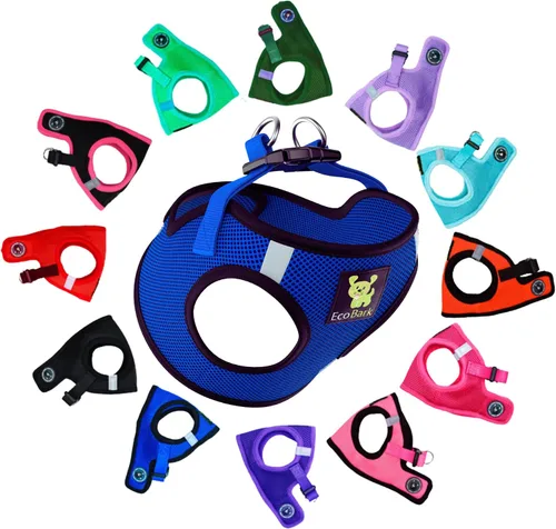 Miniatura 10 de EcoBark Arnés para perro – Arneses ecológicos para perros XXS, XS y pequeños – Chaleco de cuerpo pequeño reflectante y ajustable – Arnés de malla