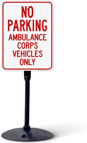 Miniatura 15 de No Parking Ambulance Corps Vehicles Only Sign, 12x18 Inches, 3M EGP Reflective .063 Aluminum, Fade Resistant, Made in USA