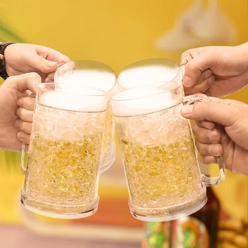 Miniatura 4 de Auhafaly Taza congeladora de doble pared, taza de hielo aislada con gel de 16 oz/15.2 fl oz (juego de 4)