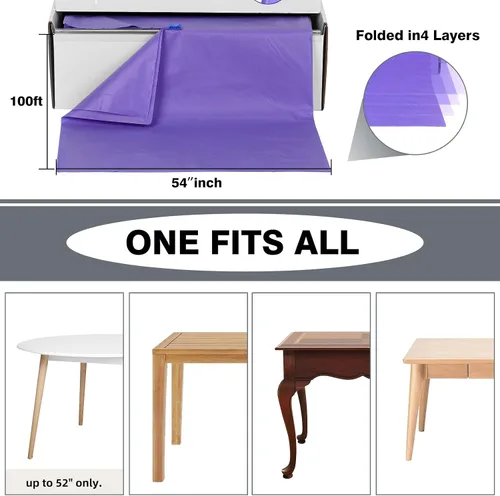 Miniatura 158 de Rollo de plástico para cubierta de mesa color verde manzana, 40 pulgadas x 100 pies, rollo de plástico resistente para cubierta de mesa de banquetes