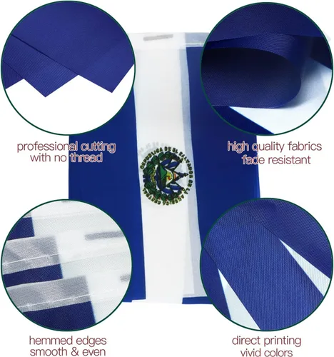 Miniatura 2 de Anley Banderines de banderines de cuerda de El Salvador, eventos patrióticos 15 de septiembre Día de la Independencia salvadoreña decoración barras