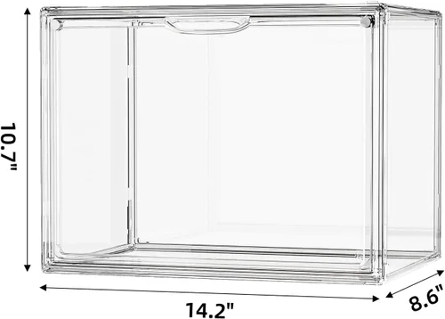Miniatura 4 de Organizador de bolso para armario, organizador de almacenamiento de bolso, caja de exhibición apilable con puerta magnética, vitrina acrílica