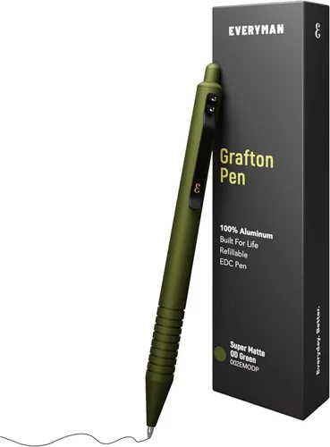 Miniatura 12 de Everyman Black Grafton - Bolígrafo de gel recargable súper mate de clic completo Herramienta de escritura EDC duradera con agarre profundo Flujo