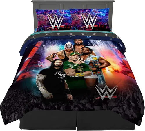 Miniatura 21 de Franco Ropa de cama súper suave para niños, juego de edredón y sábanas, 5 piezas, tamaño completo, Batman