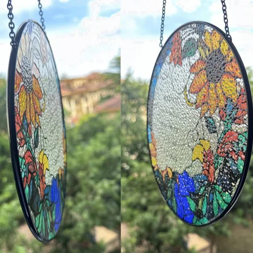 Miniatura 6 de Vitrales de 7.8 pulgadas con diseño de atrapasoles con texto en inglés "As for Me and My House We Will Serve The Lord Christian Wall" Arte
