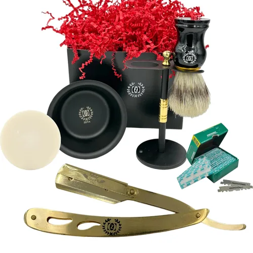 BARBERO RASURAR NAVAJA CUCHILLA MAQUINILLA DE AFEITAR 100 DERBY | Classic Shavette 100 Cuchillas de Repuesto Brocha de Afeitar Soporte de Afeitado y
