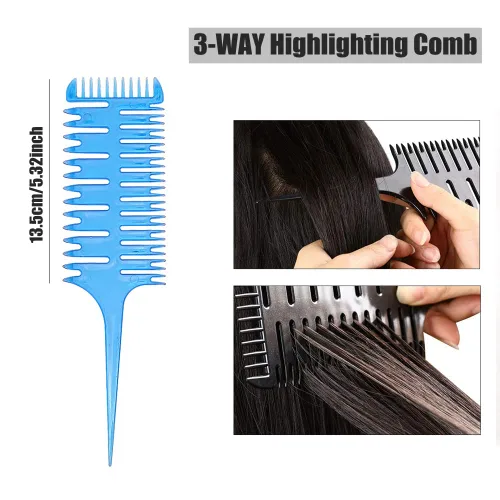 Miniatura 4 de Juego de peines para peinar el cabello, peine profesional de cola de rata, peine de metal para teñir, peine de aluminio para peluquería y uso 4 Pcs