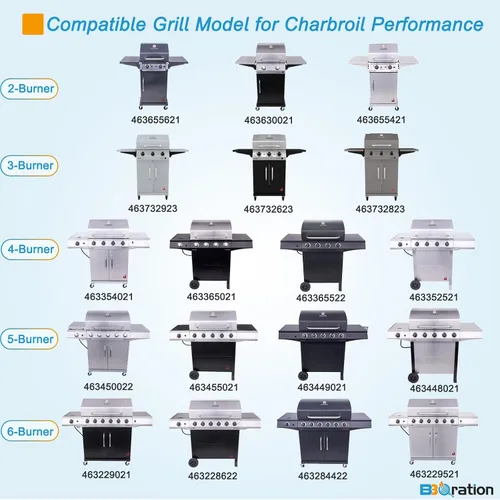 Miniatura 2 de Piezas de repuesto para Charbroil Performance 2 quemadores 463630021 463660421 463655621 463630422 463654022 463655021, quemador y placa de calor