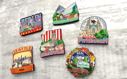 Miniatura 7 de Buffalo - Imán de nevera de madera en 3D de madera de Nueva York, Estados Unidos, Estados Unidos, hecho a mano, recuerdos de la ciudad, imán