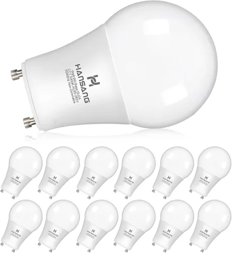 Miniatura 11 de Bombilla LED GU24 hansang, bombilla de forma A19, 9W (equivalente a 100W), 900 lúmenes, 2700K blanco cálido, base de bloqueo de torsión Gu24, Blanco
