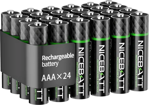 Miniatura 7 de NICEBATT Baterías AAA recargables de 1100 mAh, batería Premium NiMH Triple A de baja autodescarga, 16