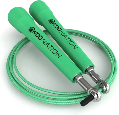 Miniatura 2 de WOD Nation Cuerda de saltar de velocidad ajustable para hombres, mujeres y niños - Cuerda de saltar de fitness ultrarrápida perfecta para boxeo