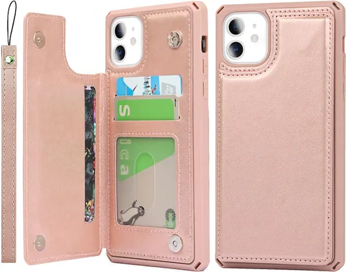 Miniatura 34 de Cavor para iPhone 11 Funda con tarjetero, para iPhone 11 Funda tipo cartera para mujeres y hombres, Funda para teléfono tipo cartera con soporte