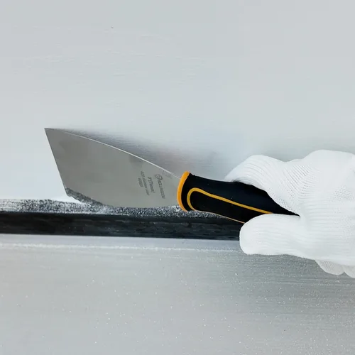 Miniatura 6 de ROLLINGDOG Cuchillo de masilla en ángulo de 3 pulgadas, raspador de pintura de ángulo de 5 grados con tapa de martillo de metal, mango de agarre