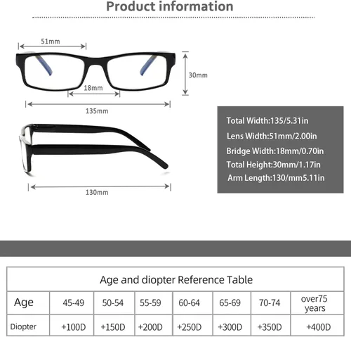 Miniatura 2 de BIENCOOL Paquete de 6 lentes de lectura tradicionales para hombres y mujeres con bisagras de resorte Color mixto