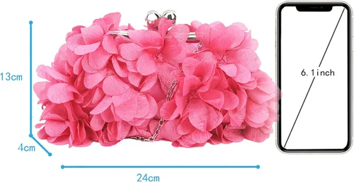 Miniatura 2 de Buddy - Bolso de mano de satén suave para mujer, con forma de rosa, para boda, fiesta