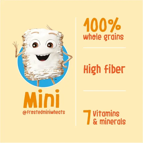 Miniatura 4 de Kellogg's Frosted Mini-Wheats - Cereal para desayuno frío, cereales de fibra, aperitivos para niños, miel dorada (10 cajas)