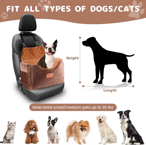 Miniatura 3 de AlfaTok Asiento elevador de espuma viscoelástica para perro con funda extraíble lavable, asiento elevado de automóvil para mascotas, asientos