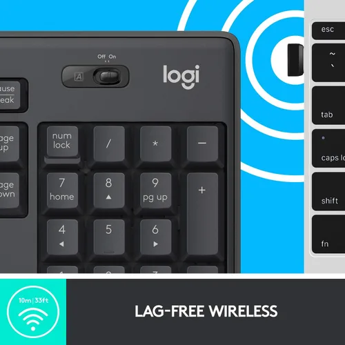 Miniatura 3 de Logitech MK295 - Teclado y mouse inalámbricos silenciosos, RF inalámbrico, QWERTY, negro, 104 teclas, 2,4 GHz, rango de 32.8 ft, tecnología