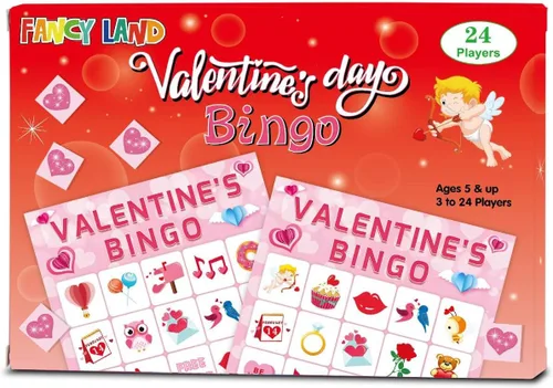 Miniatura 2 de Fancy Land Juego de bingo del día de San Valentín para niños 24 jugadores Juego de fiesta de San Valentín