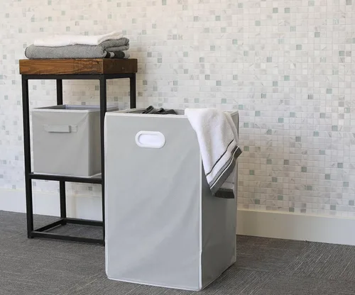 Miniatura 4 de Simple Houseware - Cesta de lavandería plegable para armario, Gris