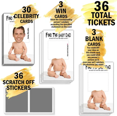 Miniatura 3 de Juegos de rascar para baby shower para niños, tarjetas para raspar, revelación de género y suministros de juegos de fiesta de embarazo, 36 tarjetas