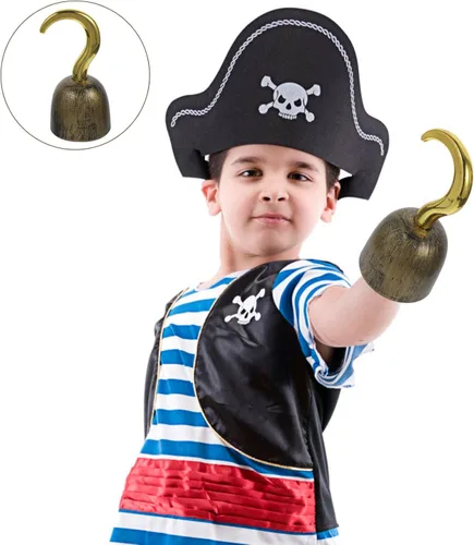 Miniatura 8 de Disfraz de Capitán Pirata Gancho – Ganchos de plástico para decoración de Halloween y Cosplay