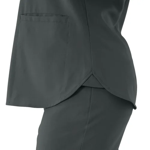 Miniatura 5 de ave. Camiseta médica Monroe con cuello en V y dos bolsillos para mujer, color carbón, talla XS
