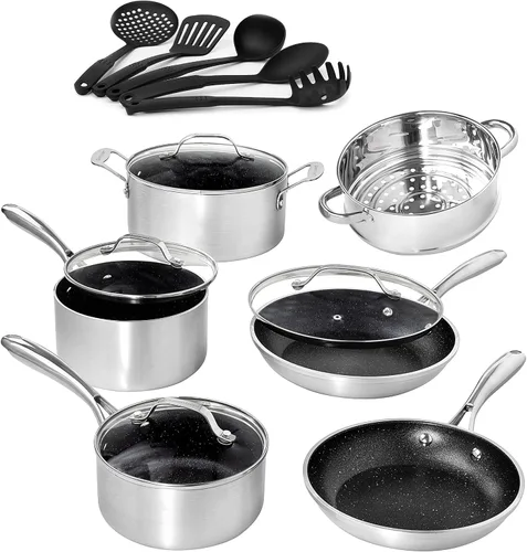 Miniatura 6 de Granitestone Juego de utensilios de cocina, grande, rojo