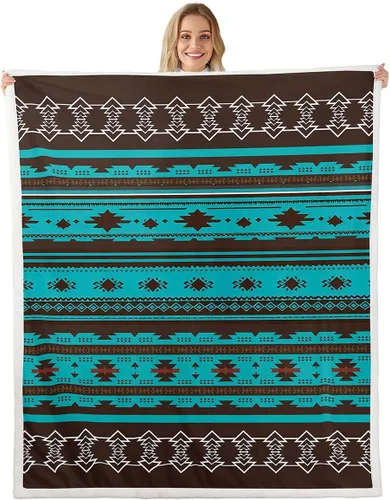 Miniatura 39 de Erosebridal Manta de forro polar de piel de vaca con estampado de leopardo marrón, manta occidental de 50 x 60 pulgadas, manta con estampado de vaca
