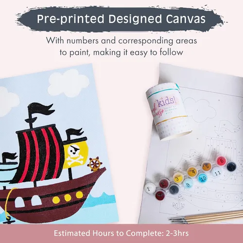 Miniatura 4 de Pink Picasso Kits de pintura por números para niños de 5 a 12 años Juego de pintura para niños principiantes de 8 x 10 pulgadas, kit de pintura