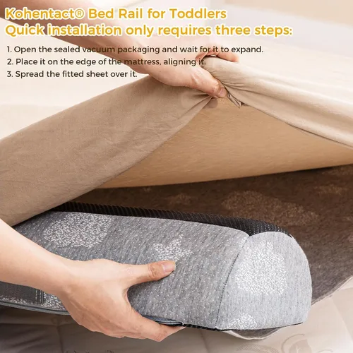 Miniatura 2 de Protectores de riel de cama para niños pequeños con almohadilla, protector de parachoques plegable de espuma con almohadillas dobles