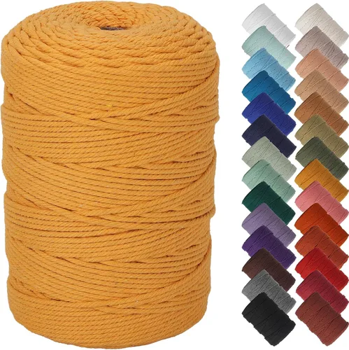 Miniatura 92 de NOANTA - Cuerda de macramé color beige natural, 1/8 pulgadas (3 mm) x 109 yardas (100 metros), cuerda de algodón colorido para colgar en la pared