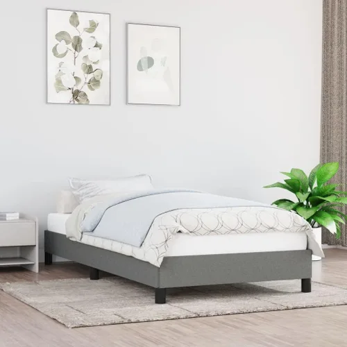 Marco de cama gris oscuro con patas negras, 39.4 x 79.9 pulgadas, tela individual XL, peso: 41.226 libras